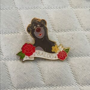 Loungefly Baloo Enamel Pin with Red Roses